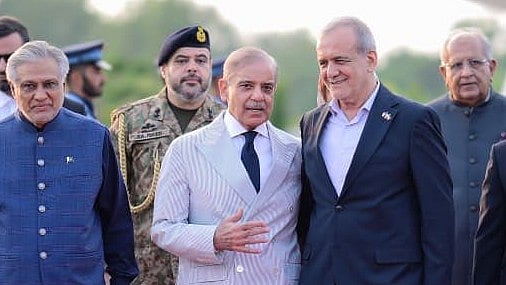 <div class="paragraphs"><p>Pakistan Prime Minister Shahbaz Sharif and Iranian President Masoud Pezeshkian.</p></div>
