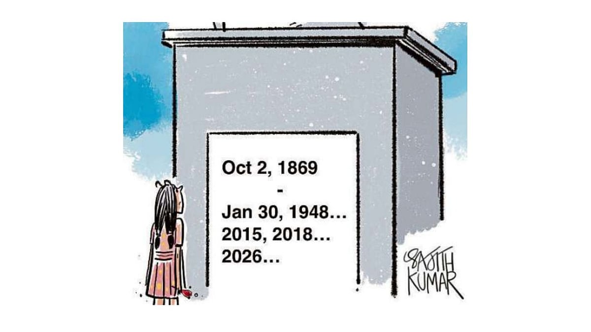 Deccan Herald's Poignant Cartoon Tribute to Mahatma Gandhi's Legacy