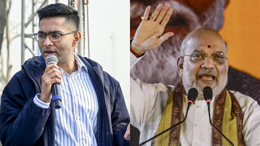 <div class="paragraphs"><p>Senior Trinamool Congress leader Abhishek Banerjee and Home Minister&nbsp;Amit Shah.</p></div>