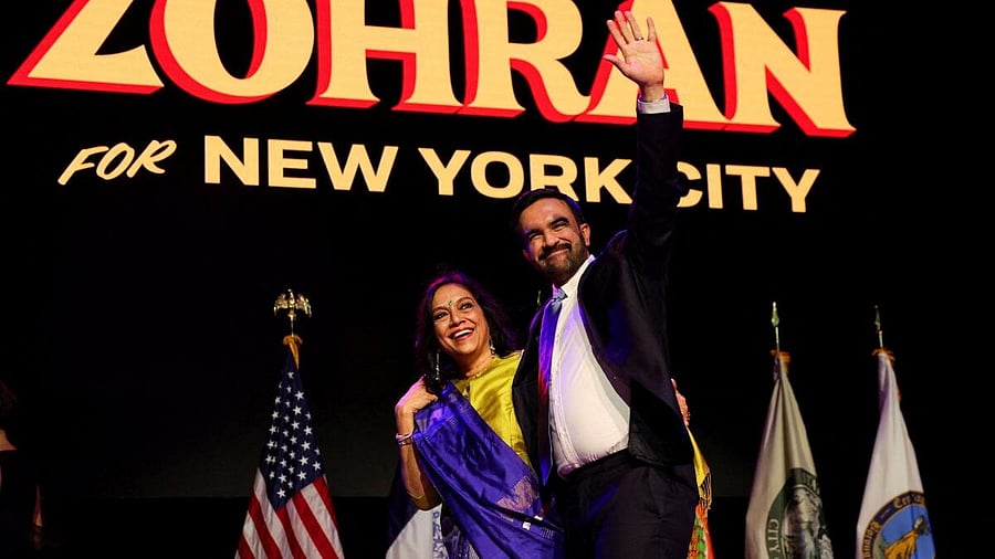 <div class="paragraphs"><p>New York City mayor Zohran Mamdani and his mother Mira Nair.</p></div>