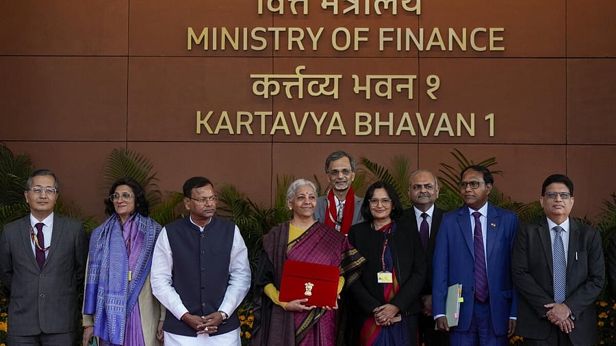 <div class="paragraphs"><p>Finance Minister Nirmala Sitharaman with Minister of State for Finance Pankaj Chaudhary and her team members outside the Ministry of Finance before the presentation of the ‘Union Budget 2026-27’, in New Delhi, Sunday, Feb. 1, 2026.</p></div>