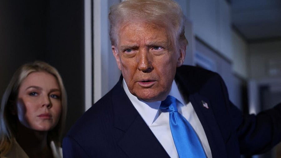 <div class="paragraphs"><p>US President Donald Trump speaks to members of the media </p></div>