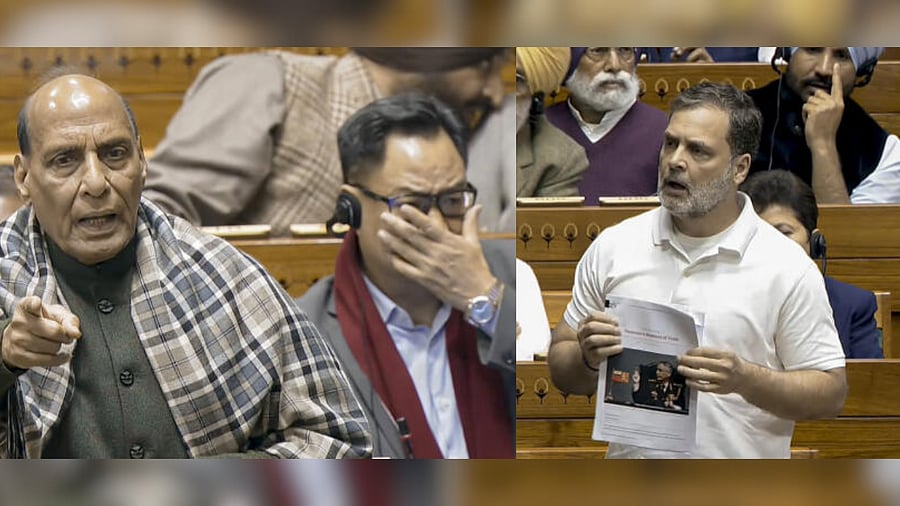 <div class="paragraphs"><p>Defence Minister Rajnath Singh, left, and Leader of Opposition in the Lok Sabha Rahul Gandhi </p></div>