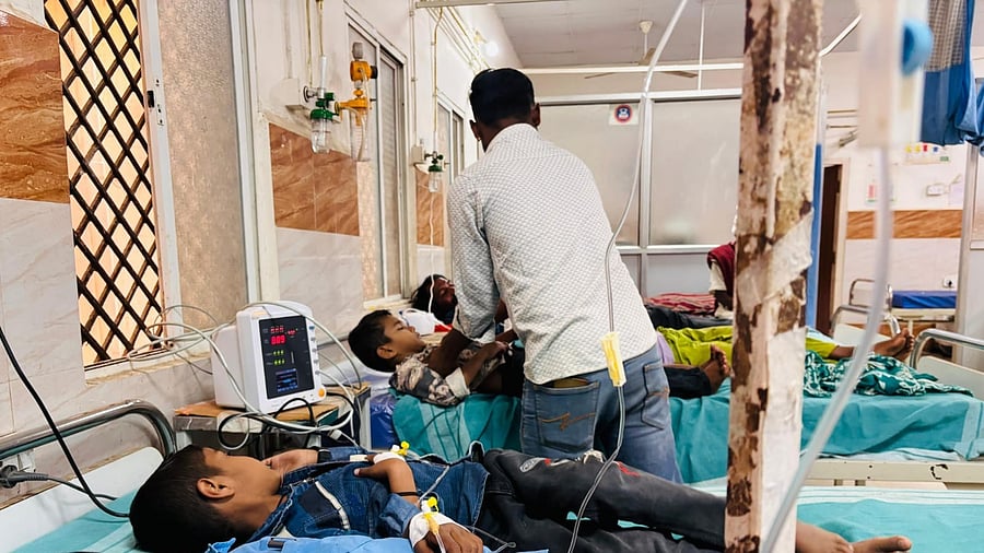 <div class="paragraphs"><p>Students of the Jamaalapura government primary school, who took ill after having midday meals, were rushed to the Aurad taluk hospital on Tuesday. </p></div>