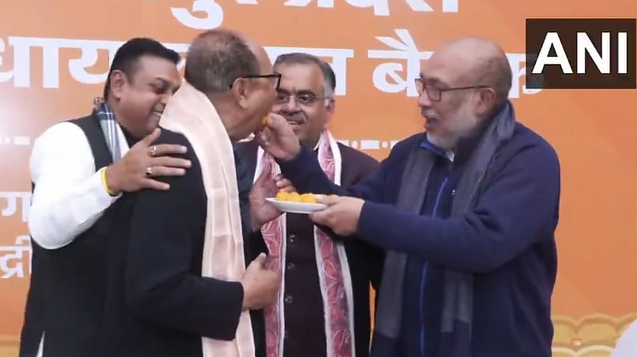 <div class="paragraphs"><p>Yumnam Khemchand Singh has been elected as the legislature party leader in Manipur,</p></div>