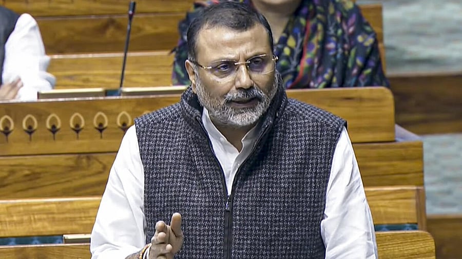<div class="paragraphs"><p>BJP MP Nishikant Dubey speaks in the Lok Sabha during the Budget session of Parliament, in New Delhi.</p></div>