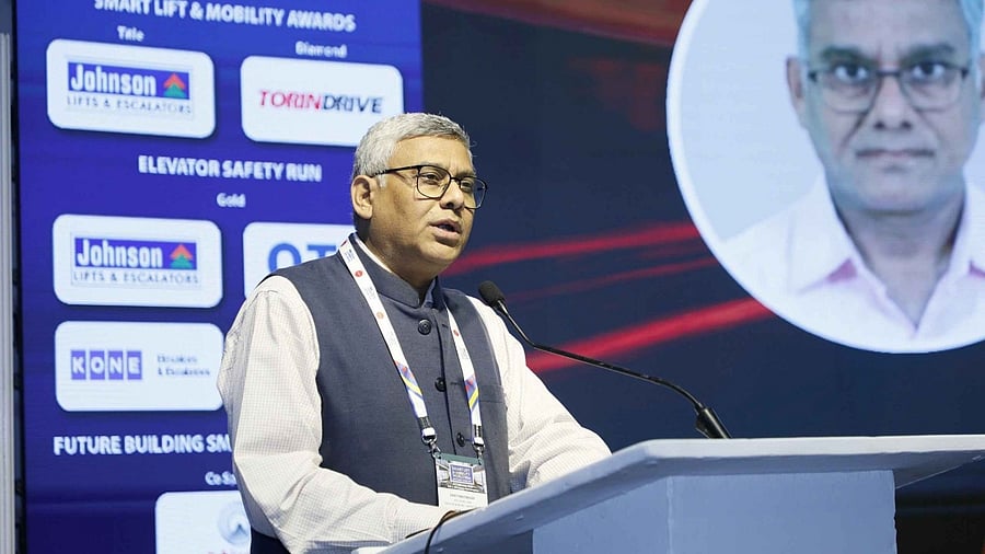 BMRCL R&amp;D Director Sumit Bhatnagar at the second 'Smart Lift and Mobility World 2026' event on Thursday. 