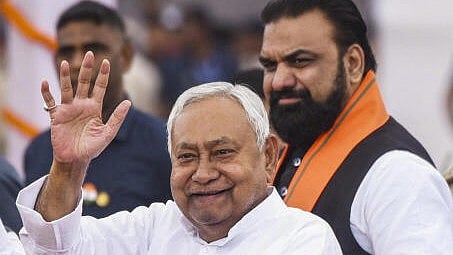 Posters declaring Samrat Choudhary as new Bihar CM put up outside Patna BJP office as Nitish heads to Delhi