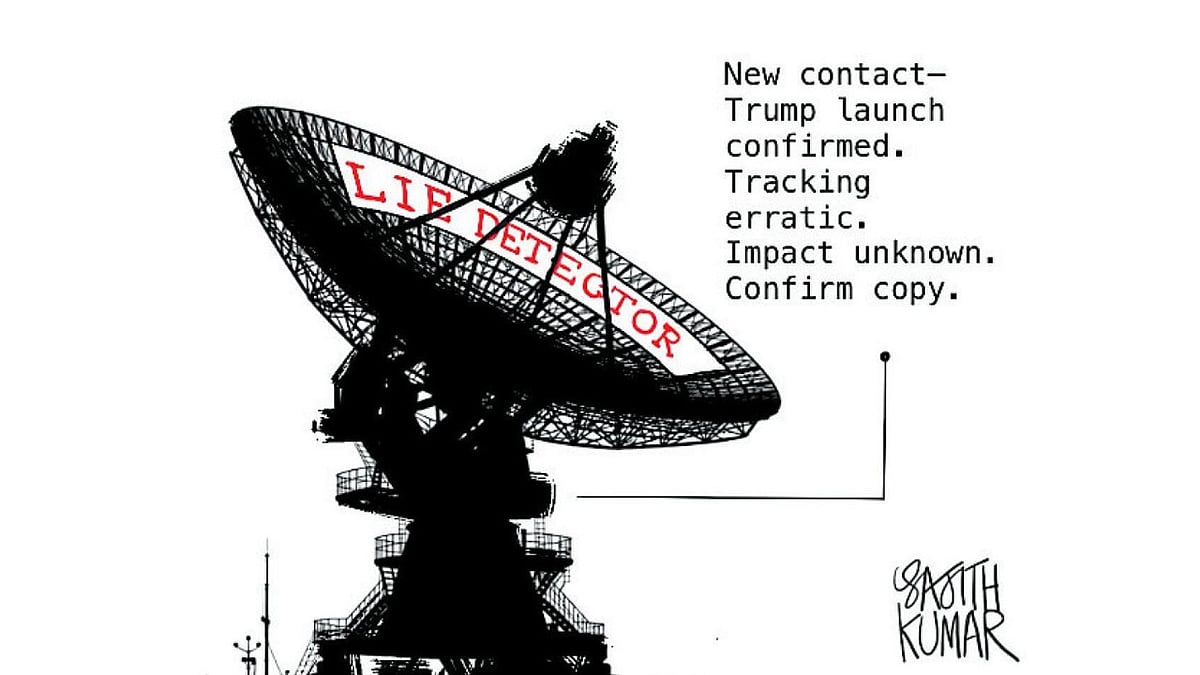 Trump's 'Biggest Lie Detector' Act: A Political Cartoon's Satirical Take