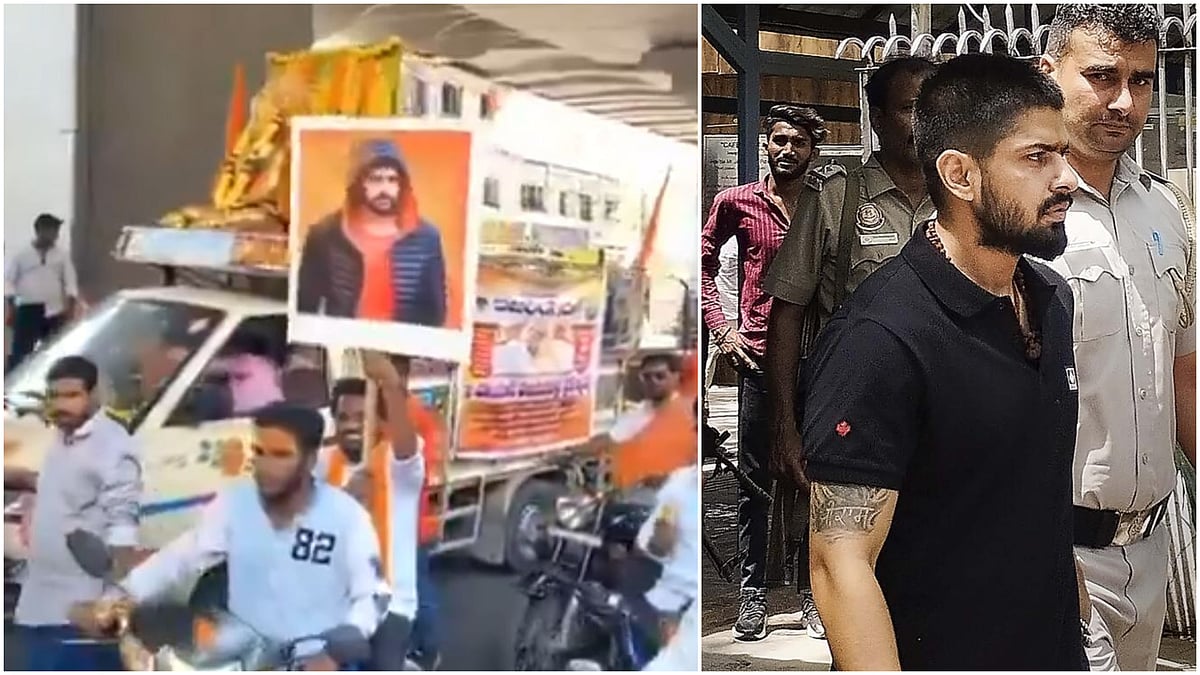 Lawrence Bishnoi Placard at Hyderabad Hanuman Jayanti Sparks Controversy