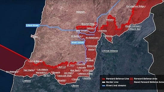 Israel Releases Detailed Map of South Lebanon Territory Under Its Military Control