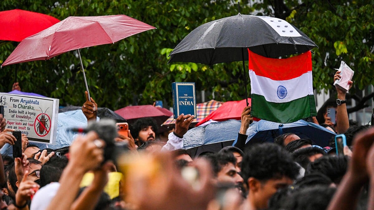 NEET protest: Cockroach Janata Party stages Bengaluru rally in heavy rain