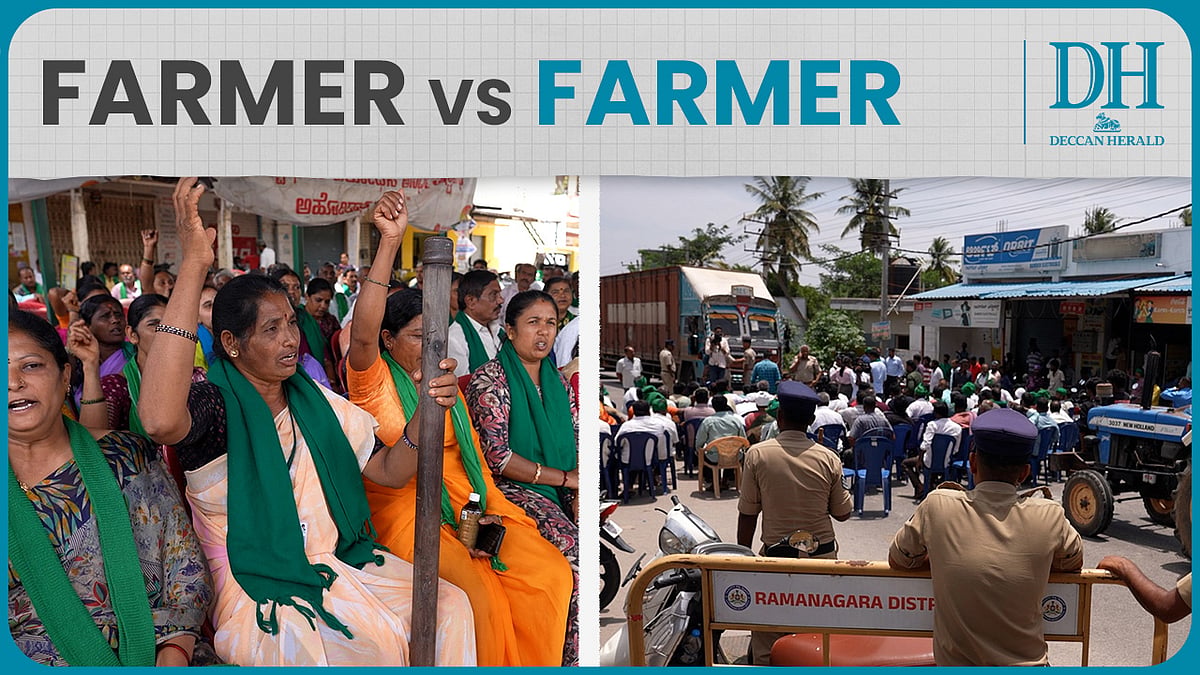 Farmers for and against AI city face-Off in Bidadi