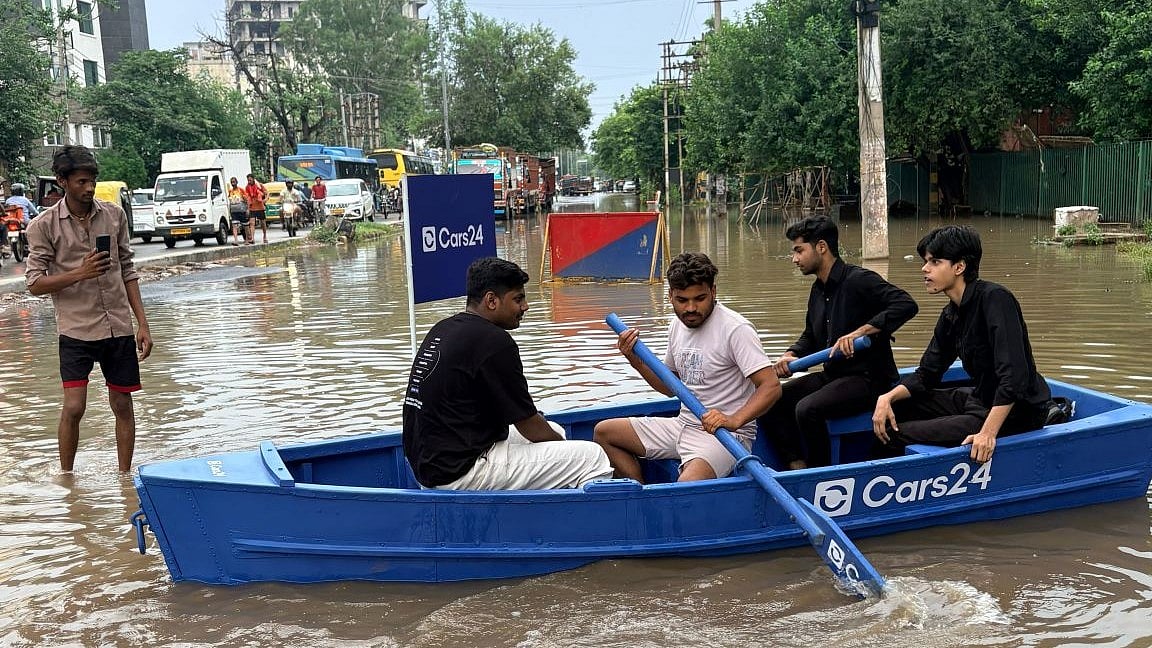 'Challan arrived within seconds': Private firm floats boat in inundated Gurugram as joke but cops 'didn't get it'