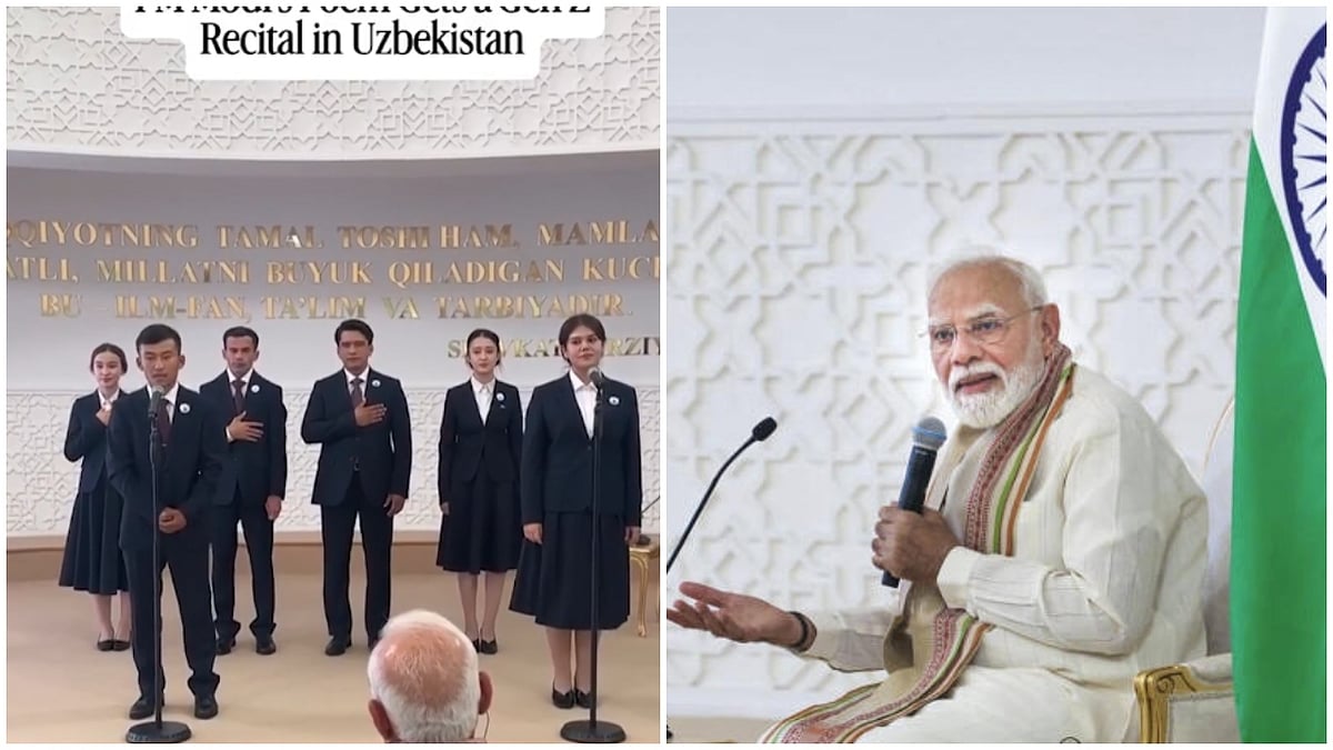 Uzbek students recite poems written by PM Modi during his visit to Tashkent