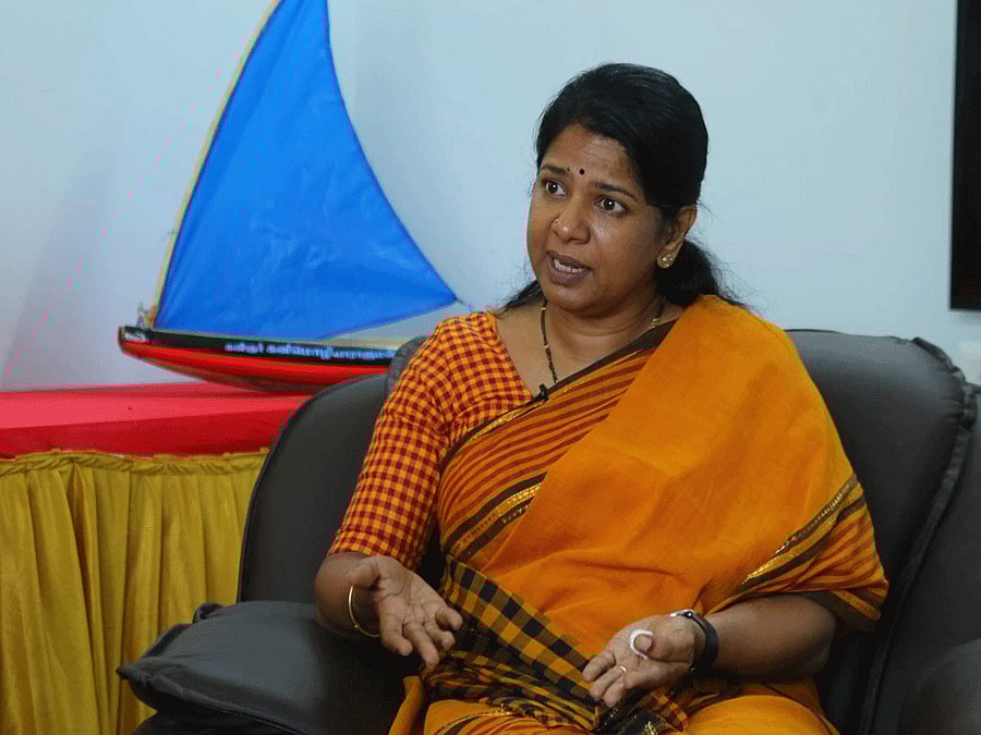 Senior DMK leader Kanimozhi. (DH photo by ETB Sivapriyan)