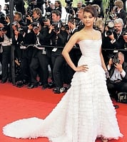 Actress Aishwarya Rai arrives for the opening ceremony of the 62nd International film festival in Cannes, southern France, on Wednesday. AP