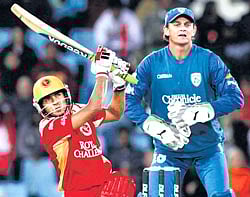Manish Pandey in an aggressive mood during his hundred against Deccan Chargers on Thursday. AP
