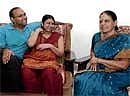 Family Ties: Deepta with Vivek and mom-in-law. DH Photos: Manjunath H S