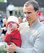 Robert Enke with daughter Lara. File photo