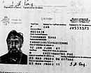 Copy of passport of Tahawwur Hussain Rana, arrested by the Federal Bureau of Investigation (FBI) on terror charges in the US last month. PTI