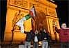 Supporters of the Algerian and French national football team celebrate on the Champs-Elysee avenue in Paris on Nov 18, 2009 after the victory of Algeria over Egypt . AFP