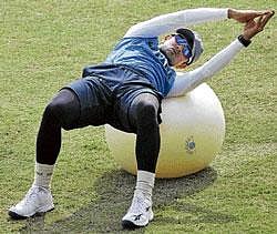 on the ball: After scoring heavily in the first Test, Rahul Dravid will look to maintain his form in the second Test beginning in Kanpur on Tuesday. AFP