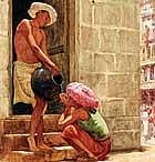 Street scene A Drink by the way in Bombay by John Griffiths.