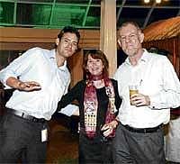 Joyous: James, Donna and Sandy at the party.