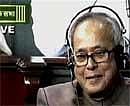 A TV grab showing Finance Minister Pranab Mukherjee at the Lok Sabha session in New Delhi on Friday. PTI Photo
