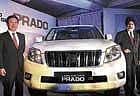 Prado pride: Toyota Kirloskar Motors (TKM) Managing Director Hiroshi Nakagawa (left) & TKM Deputy Managing Director (Marketing) Sandeep Singh with the new Land Cruiser Prado in Bangalore on Wednesday. DH Photo/ Anand Bakshi