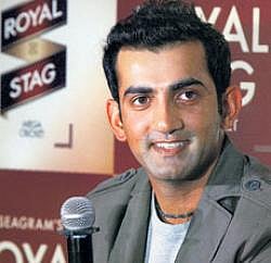 Dashing opener Gautam Gambhir holds forth at a promotional event in New Delhi on Tuesday. PTI