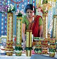 A handicrafts exhibition organised by the Women and Child Welfare Department in Bangalore on Wednesday. DH Photo