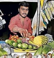 busy Mahadev at the stall. dh photo by manjunath M S