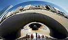 Third eye? The Chicago skyline is reflected in Anish Kapoors Cloud Gate.