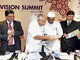 fabulous future: (From left) ISA Chairman B V Naidu, Chief Minister B S Yeddyurappa, IT Minister Katta Subramanya Naidu & Union Department of IT Additional Secretary Rakesh Singh releasing the Karnataka Semiconductor Policy at the ISAVision Summit 2010 in Bangalore on Tuesday.  dh Photo