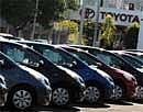 Toyota cars are lined up for sale at a Toyota dealership in Santa Monica, California in this February 3, 2010 file photo. AFP
