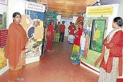 HIV affected people working with Health Department staff on Red Ribbon Express in Kolar on Wednesday. dh photo