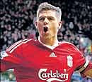 Liverpools Steven Gerrard celebrates after scoring the opening goal against Blackburn Rovers. Reuters