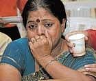 Yashoda, mother of Shivraj gets emotional. DH photo
