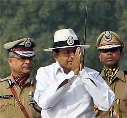 Union Home Minister P Chidambaram at the 41st Raising Day parade of Central Industrial Security Force (CISF) in Ghaziabad on Wednesday. PTI