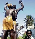 Breaking the shackles The statute of freedom, signifying the end of slavery, at Goree island near Dakar, Senegal.