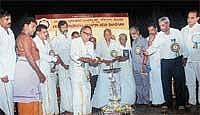 Pandalam Palace Committee President Vishakham Thirunal Ramavarma Raja inaugurating the State Conference of Akhila Bharatha Ayyappa Seva Sangham (ABASS) at the Town Hall in Mangalore on Sunday.