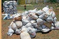 Bunkers being set up at the hyper sensitive polling booths in Naxal infested areas of Hebri.