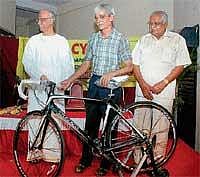 Nobert DSouza holding the Indias constliest cycle.
