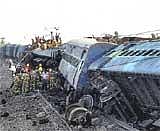 Deadly Blast: Rescue work in progress after the Mumbai-bound Gyaneshwari Express train derailed before an onrushing goods train collided with the bogies at Sardiha in West Midnapore district, West Bengal, on Friday. PTI