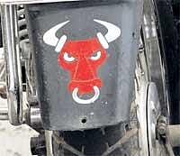 Showing off: Stickers on bikes are a common sight.