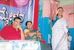 For women: K S Lakshmi speaking after inaugurating the third district conference of Janavadi Mahila Sanghatane organised in Kolar on Saturday. DH photo