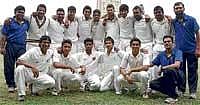 CHAMPIONs President's XI, winners of the Safi Darashah Trophy cricket tournament in Bangalore on Wednesday. Standing (L-R): Vijay Madhyalkar (Asst coach), Abhishek Jagan, C Raghu, Pawan Deshpande, KL Rahul, Guruprasad, Anish DV, Sunil Raju, Stuart Binny, Devraj T Patil, Mansoor Ali Khan (coach). SQUATTING: MD Asgar Pasha, Arjun Shetty, Cheluvaraj, Siddharth KV, Karun Nair, Vinod Jain. DH photo