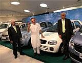 Environment Minister Jairam Ramesh (C) along with Maruti Suzuki India Chairman R C Bhargava (R) and MD and CEO Shinzo Nakanishi during the launch of five factory-fitted CNG cars, in New Delhi on Friday. PTI